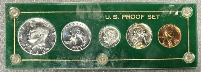 1964 5 Coin Proof Set *Accented Hair Kennedy* -In Plastic holder- CS85