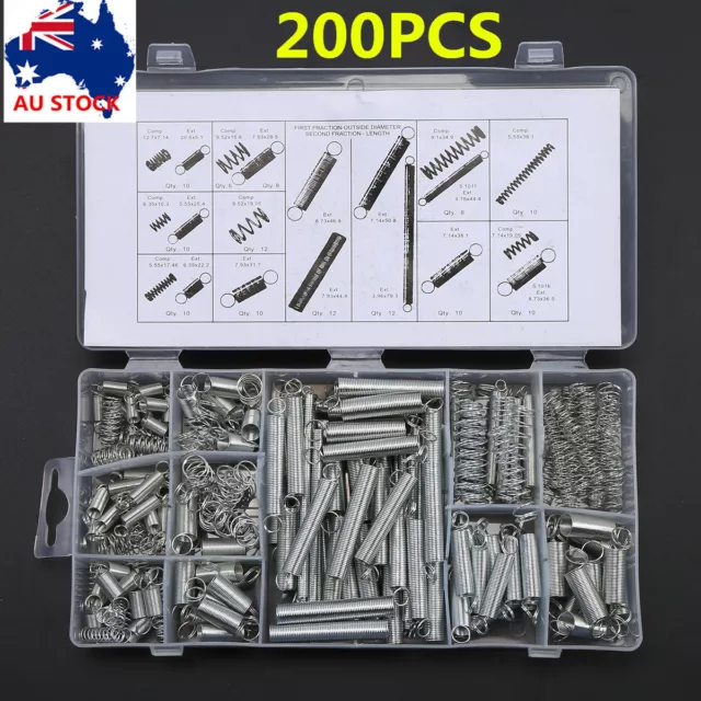 200pcs Small Spring Assortment Compression Extension Spring Metal Tension Spring