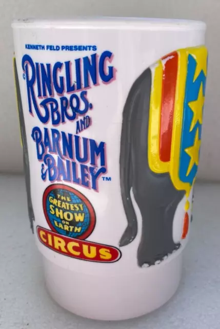 1988 Ringling Brothers & Barnum-Bailey Circus 3D Elephant Plastic Mug