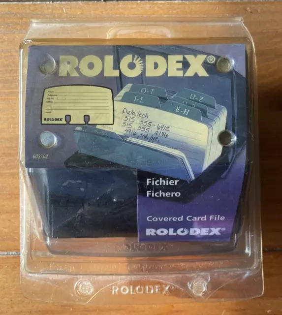 Rolodex Covered Petite Card File Holder 2.25" x 4" Address Phone 125 Cards