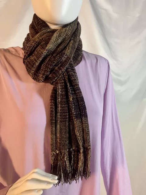 Allen & Vaness Brown Multi. Blend Knit Scarf