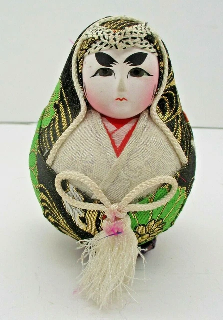 VINTAGE JAPANESE GOFUN & Papier-Mache Roly Poly Hime-Daruma Wedding ...
