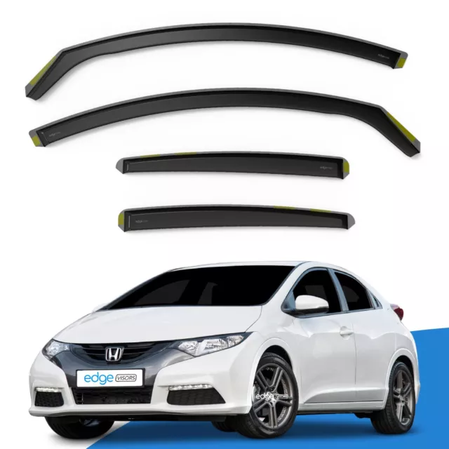 HONDA CIVIC MK9 2012-2016 5 Door Hatchback Wind Deflectors 4pc Edgevisors Tinted