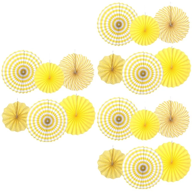 18 piezas Papel Tejido Fan Papel Flores para Cumpleaños