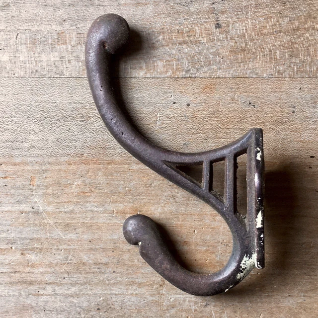 Antique Double Coat Hook Victorian Original Reclaimed Vintage Old c.1900’s