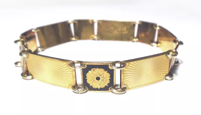 MID CENTURY Vermeil 925 DAVID ANDERSEN D-A GUILLOCHE Enamel BRACELET Norway