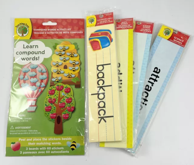 Teaching Tree Classroom Labels Math Science Compunds Words Decor Homeschool Lot