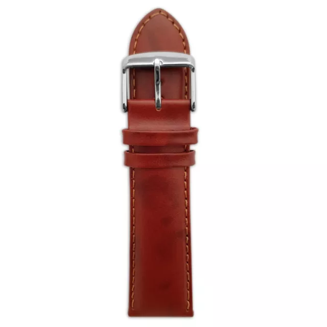 Genuine English Calf Grain Leather Watch Strap Band Mens Padded SS Buckle 3