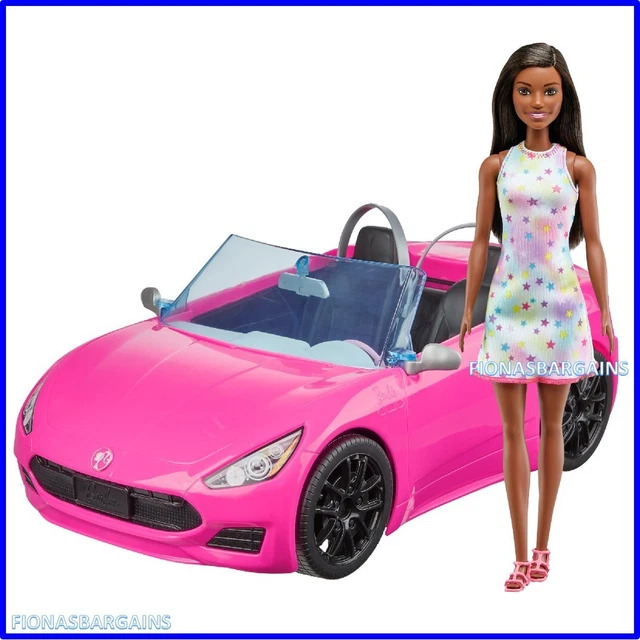 NEW Barbie Doll and Convertible Hot Pink Car HBY30 African American