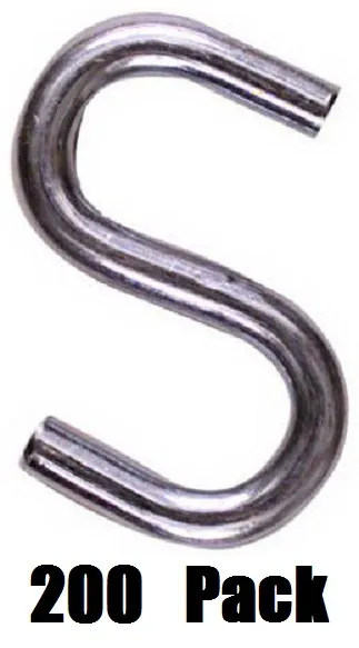 National Mfg N273-441  3" Heavy  Zinc Plated Open S Hooks in Bulk - Pack of 200