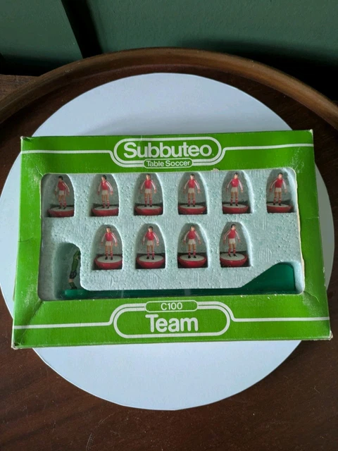 Subbuteo table soccer, flood lighting edition, and a Subbuteo table