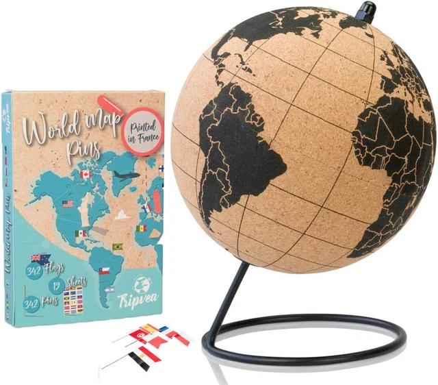 Mini Globo Terrestre In Cristallo Con Mappa Del Mondo - Sfera Magica Decorativa Per Scrivania, Regalo Elegante, Argento - 3