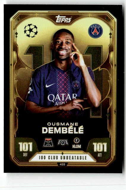 Carte Ousmane Dembélé PSG – Topps Match Attax Extra 2024/25 – Gold Edge Edition #GOL8