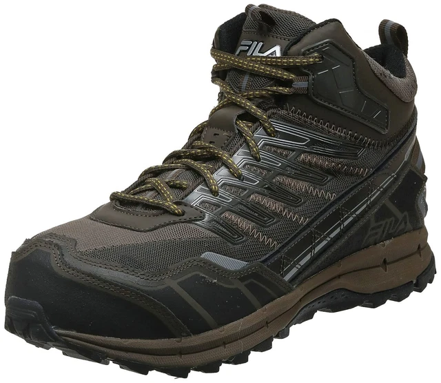 Fila Men's Hail Storm 3 Mid Composite Toe Trail Work Shoes Hiking, Wnut/Mbrn/Gfu