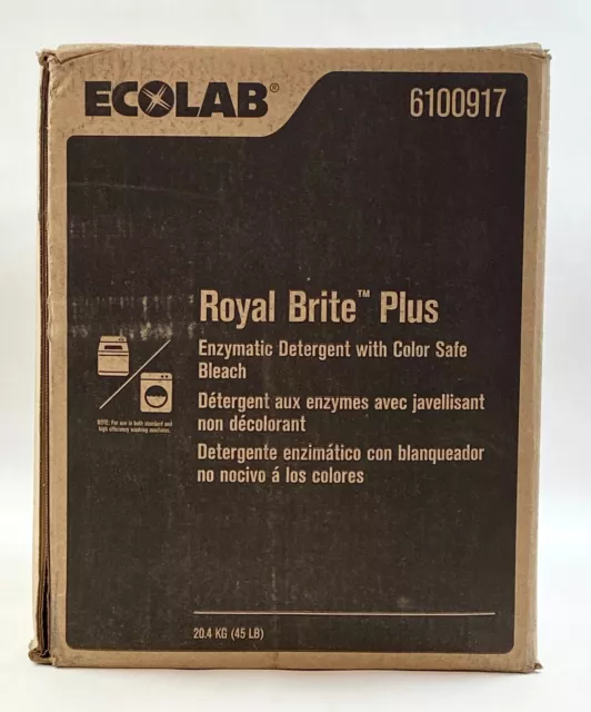 Ecolab Plus Laundry Detergent Enzymatic with Color Safe Bleach 45 lb 6100917