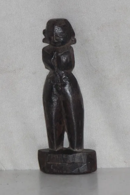 Madera Mujer Estatua, Antiguo Fino Tallado a Mano Figura, Raro Decoración Hogar