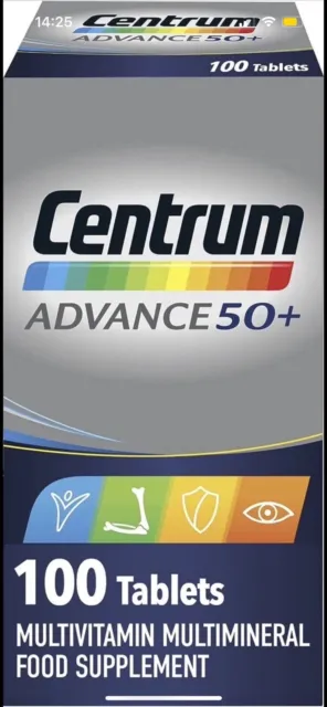 Centrum Advance 50 Plus Multivitamin Tablets - 100 Pieces