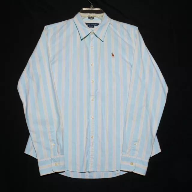 Polo Ralph Lauren Slim Fit Blue Long Sleeve Button-Down Shirt Boys Large 14