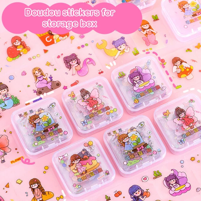 12Sheets Cartoon Box-packed PET Waterproof Ledger Stickers Kawaii Stationery Wa