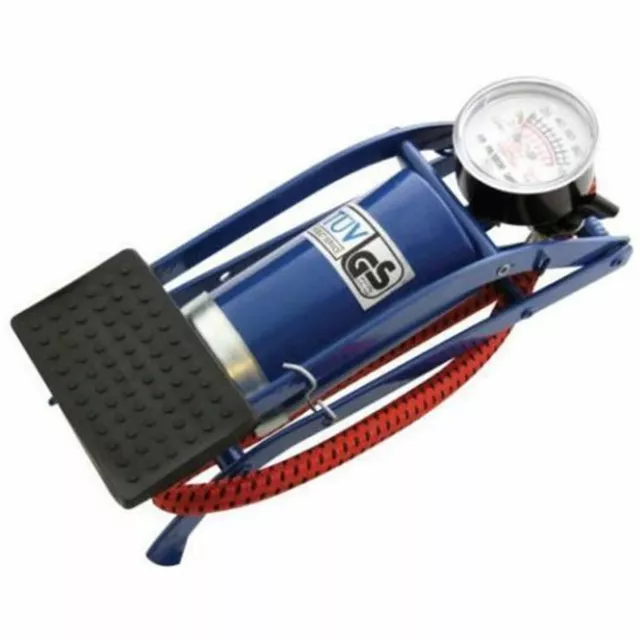 Single Barrel Cylinder Air Inflator Foot Pump Car Van Bicycle Bike Tyre