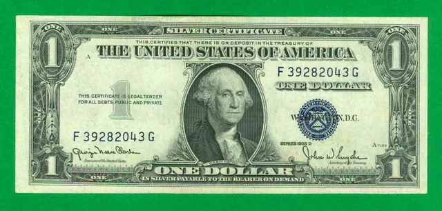 $1 1935-D 1 F/G Block Blue Seal Silver Certificate Cu. Narrow