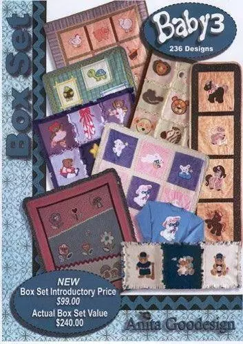 Anita Goodesign Baby Box Set 3 Embroidery Machine Design CD NEW
