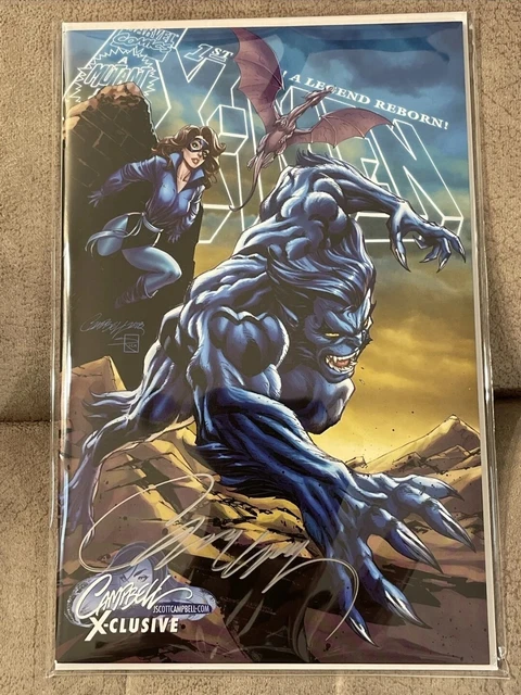 UNCANNY X-MEN #1 J Scott Campbell SIGNED #1F Kitty Pride & BEAST VARIANT COA