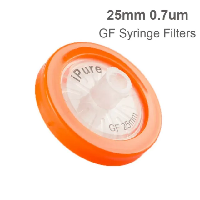 300PCS Glass Fiber Syringe Filters 25mm 0.7μm Pore Size Hydrophilic HPLC LAB US 3