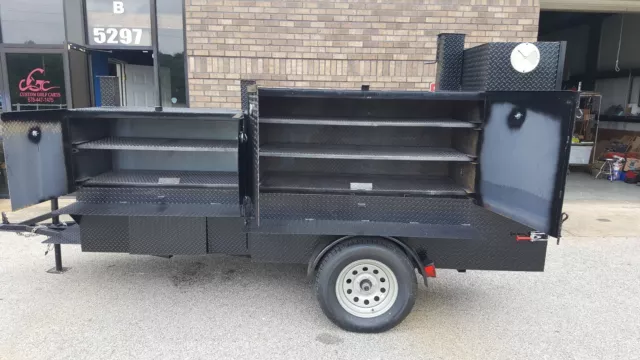 BBQ Smoker 48 Barn Door Grill Trailer Food Truck Mobile Cart Catering Business