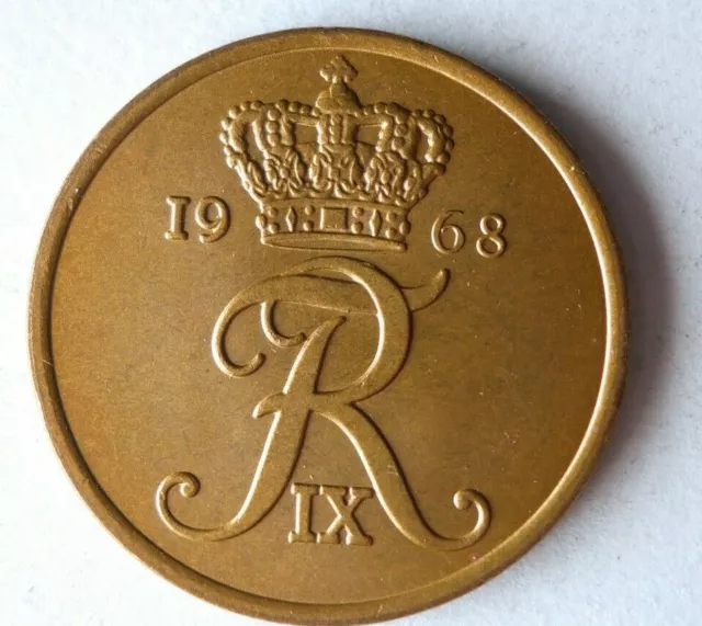 1968 DENMARK 5 ORE - High Quality Coin - FREE SHIP - Bin #330