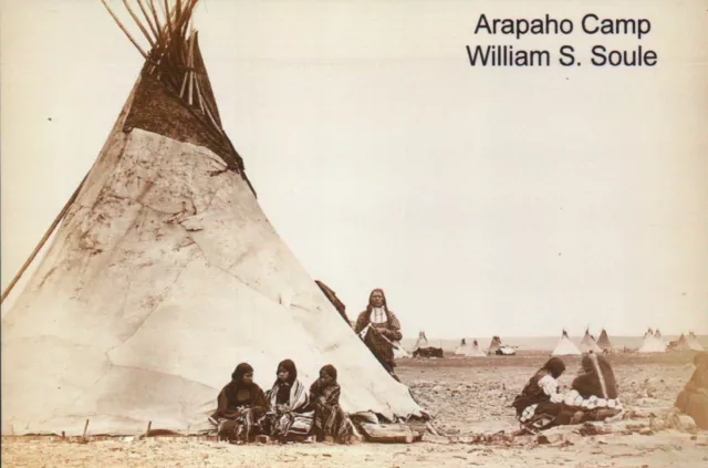 Arapaho Camp by William S. Soule, Native American Indian Teepee, Tipi - Postcard