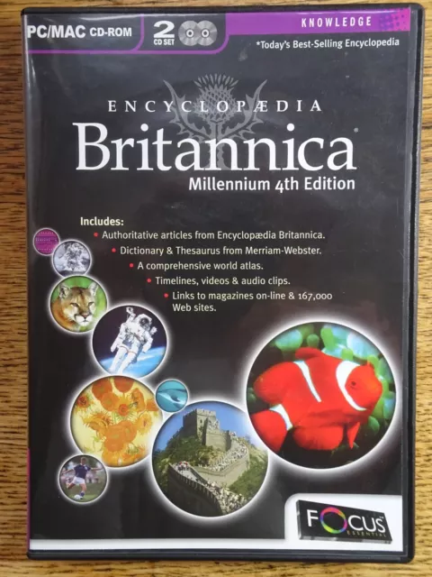 Encyclopedia Britannica - Millennium 4th Edition PC/MAC CD-ROM 2 CD Set Win XP