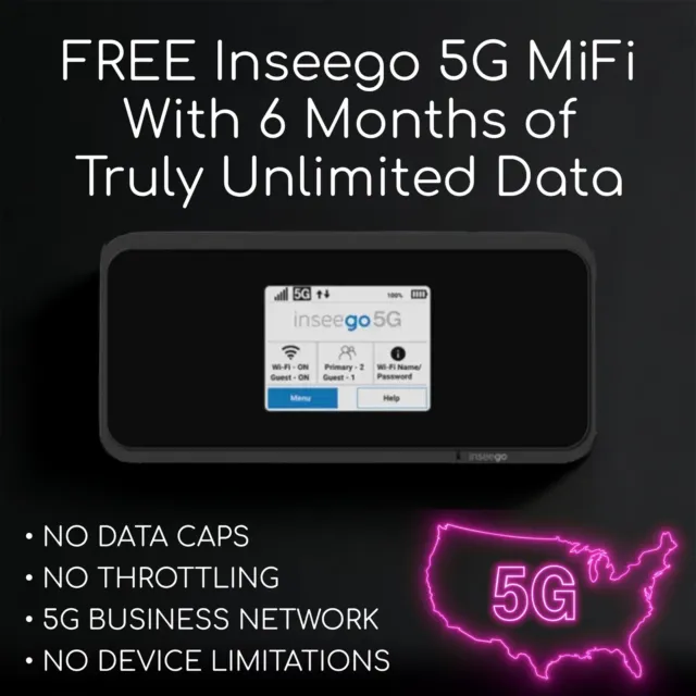 T-Mobile Inseego 5G Mifi With 6 Months Of Truly Unlimited 4G/5G Hotspot Data