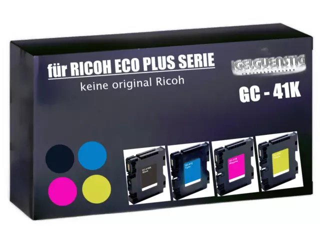 4x Austausch Gel-Patronen für Ricoh Aficio SG 3110 sfnw GC-41 - Eco Plus Serie