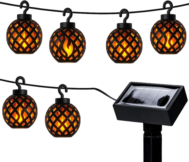 MINYIP SOLAR LIGHT String / 6 Lantern LED String Lights with Dancing ...