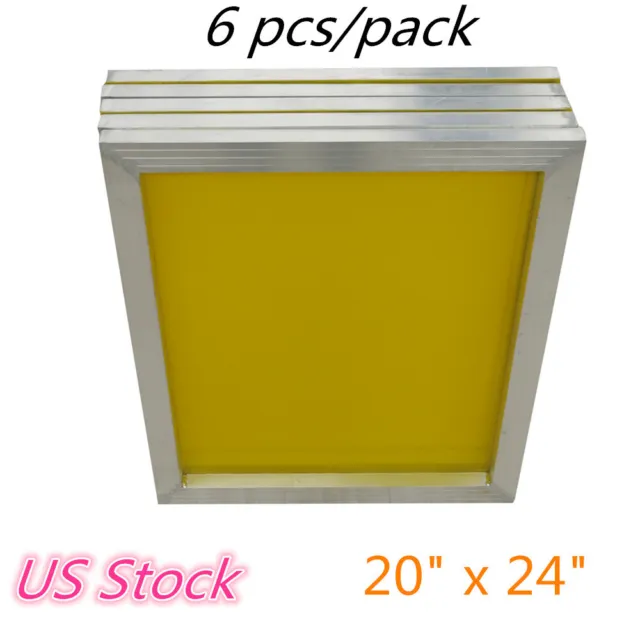 6 pcs/pack-20" x 24"Aluminum Screen Printing Screens With 230 Yellow Mesh Count
