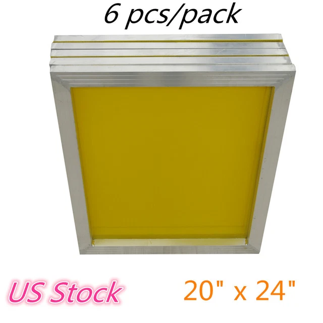 6 pcs/pack-20" x 24"Aluminum Screen Printing Screens With 230 Yellow Mesh Count