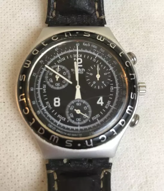 Swatch Irony Chronograph YCS1000 High Tail 90s Wrist Watch. Swiss Made- 4 Jewels