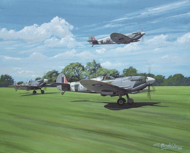 Supermarine Spitfire Mk.IX MH434 RAF Hornchurch 222 Sqn Painting Art Print