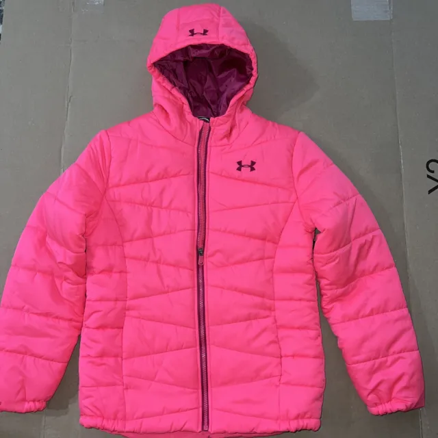 Under Armour Girls ColdGear Storm Puffer Hooded Jacket Pink Youth XL XLarge  NWT