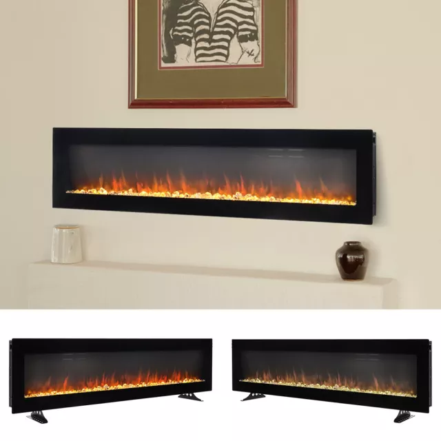 Electric Fireplace Insert/Wall Mounted/Floor Stand 9 LED Color Fire with Remote