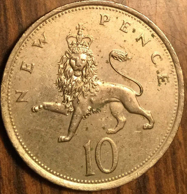 1979 Uk Gb Great Britain New 10 Pence Coin