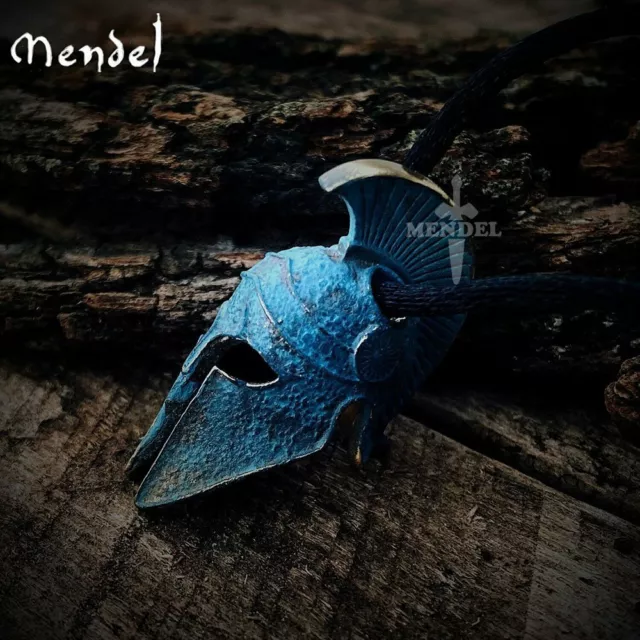 MENDEL Cool Mens Copper Ancient Roman Spartan Helmet Pendant Necklace For Men