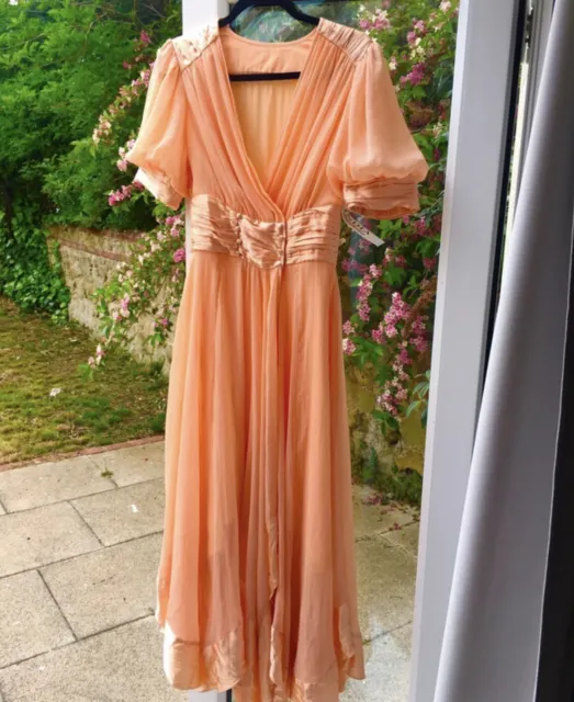 ASOS Chiffon Peach Coral Gorgeous Maxi Floaty Dress New With Tags Size 10