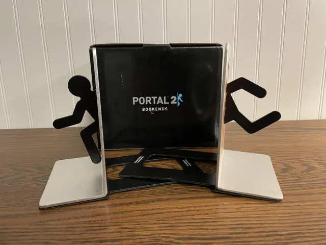 Portal 2 ThinkGeek Rare Video Game Bookends Aluminum Metal Book Ends 3