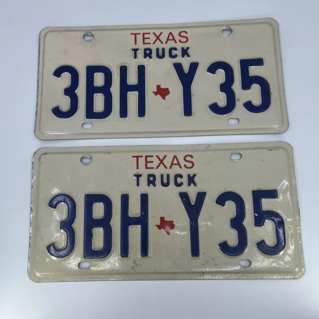 Texas 1989 truck license plate pair clear Ford Chevy Dodge 1997 3BH Y35