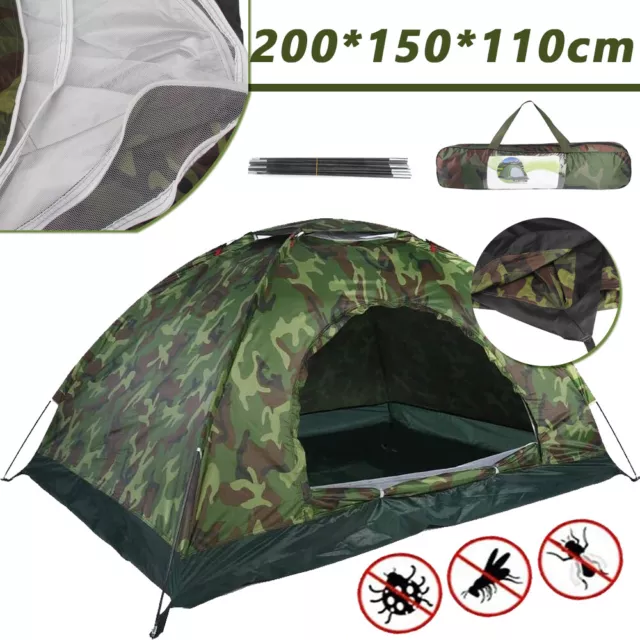 Camouflage Campingzelt Überlebenszelt 2 Personen Zelt Campingsäcke Sofortzelt DE
