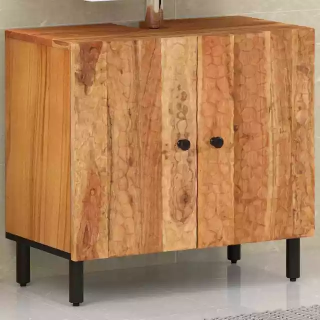 Mobile Lavabo da Bagno 62x33x58cm in Legno Massello di Acacia