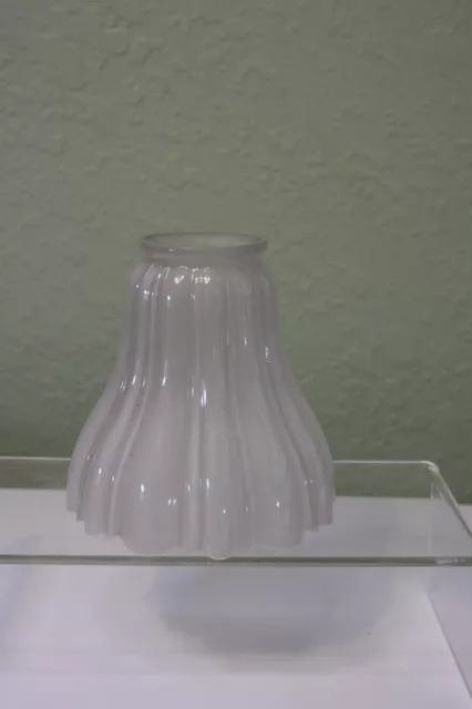 Scalloped Satin/Frosted Inside Glass Chandelier Fan, Sconce Light Shade