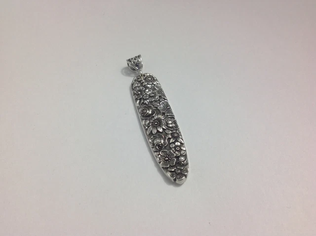 Handcrafted, Sterling, Pendant, Flowers, Novantique, Towle,Jewelry (Bin #140)